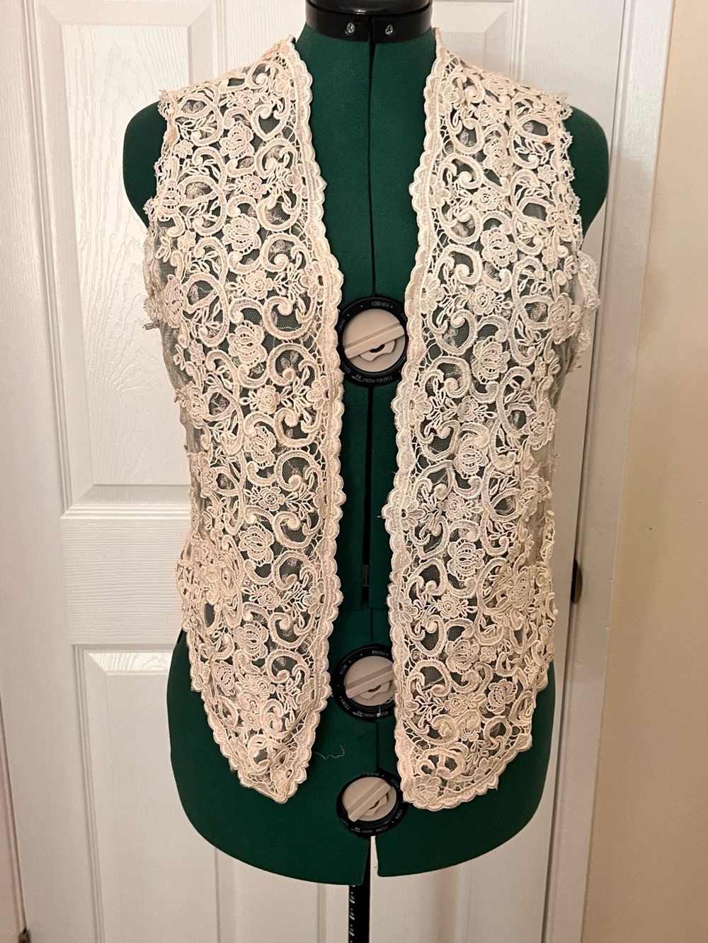 Ivory Crochet Lace Open Vest